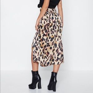 Drive Me Wild leopard print midi skirt